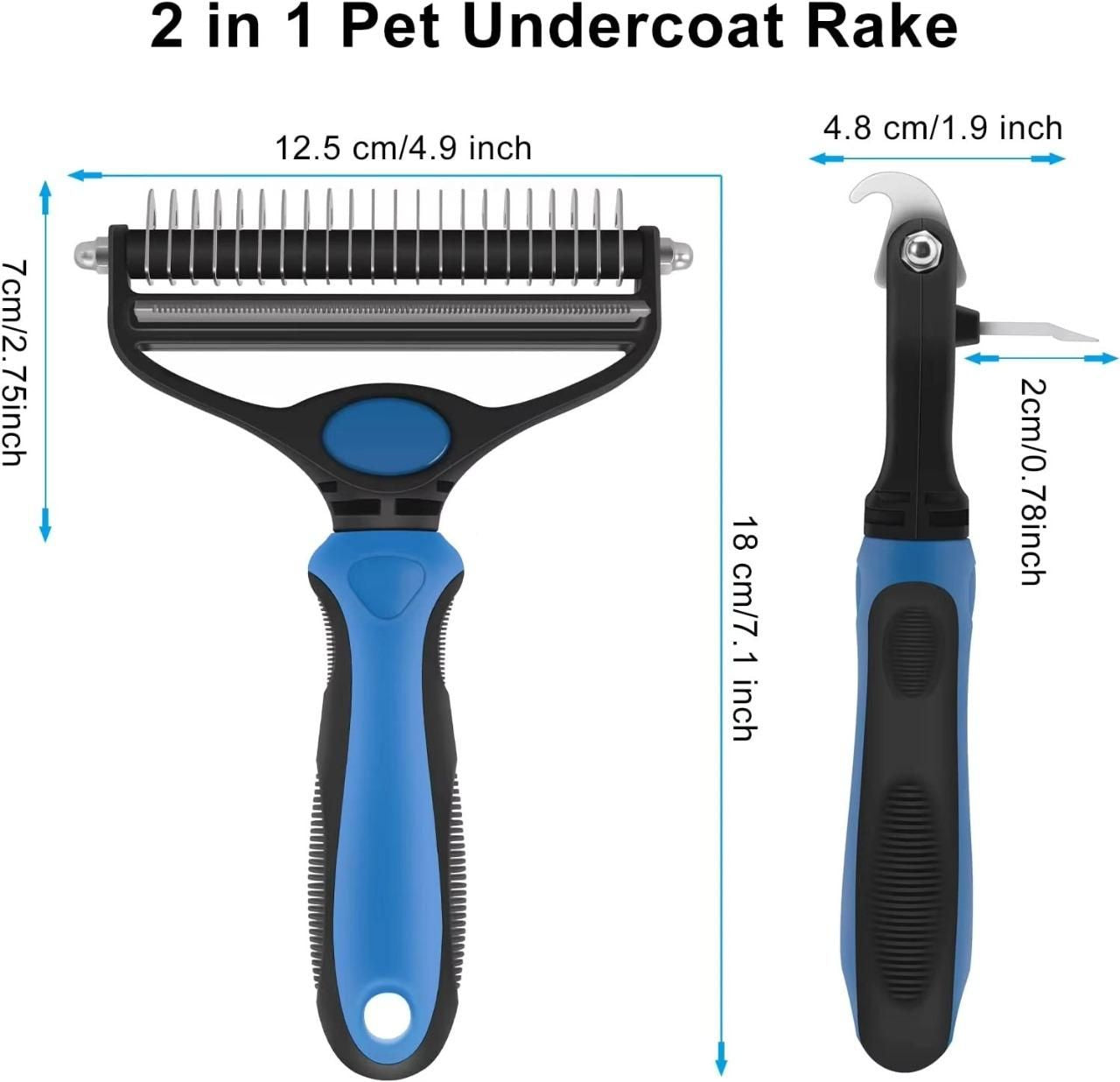 2-in-1 Deshedding & Grooming Brush for Pets
